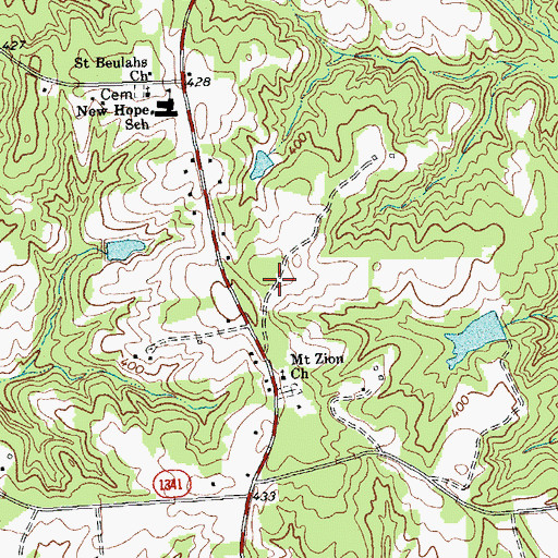Topographic Map of Island Creek Estates, NC