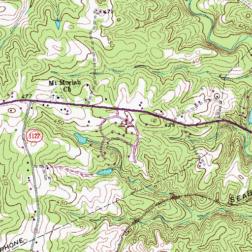 Topographic Map of Hunters Ridge, NC