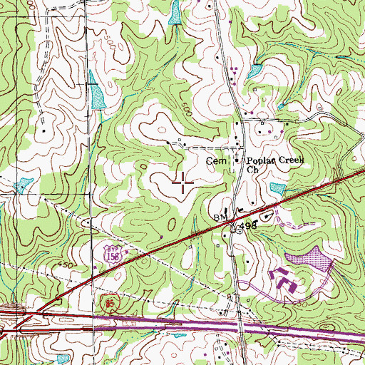 Topographic Map of Country Place, NC