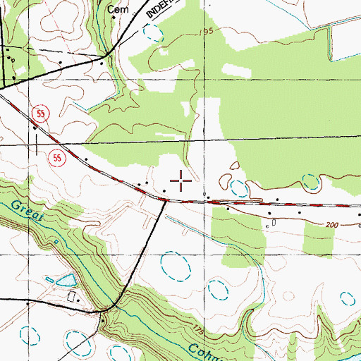 Topographic Map of Blackmans Mills, NC