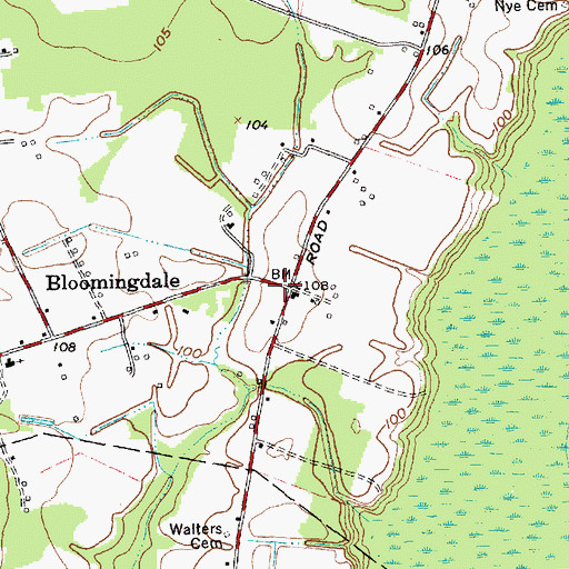 Topographic Map of Bloomingdale, NC