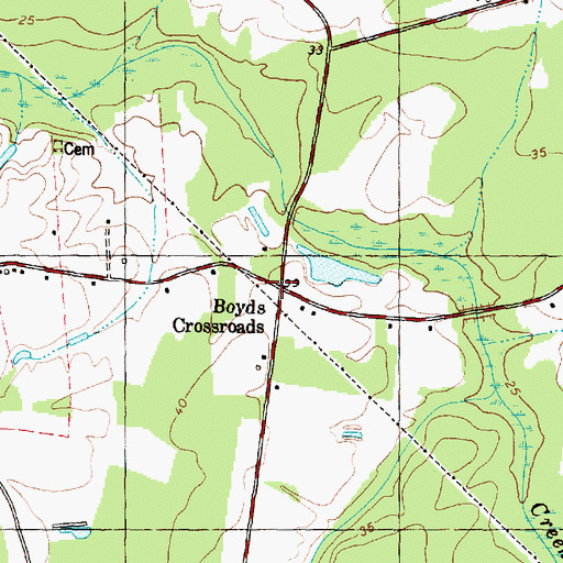 Topographic Map of Boyd Crossroads, NC