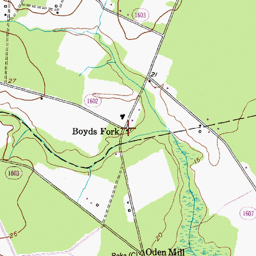 Topographic Map of Boyds Fork, NC