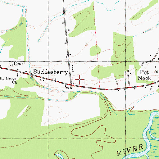 Topographic Map of Bucklesberry, NC