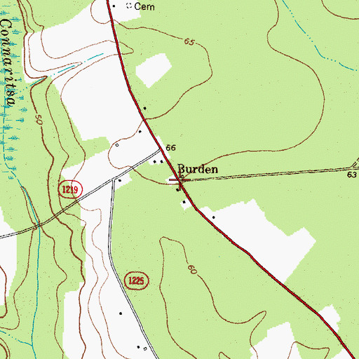 Topographic Map of Burden, NC