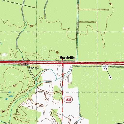 Topographic Map of Byrdville, NC