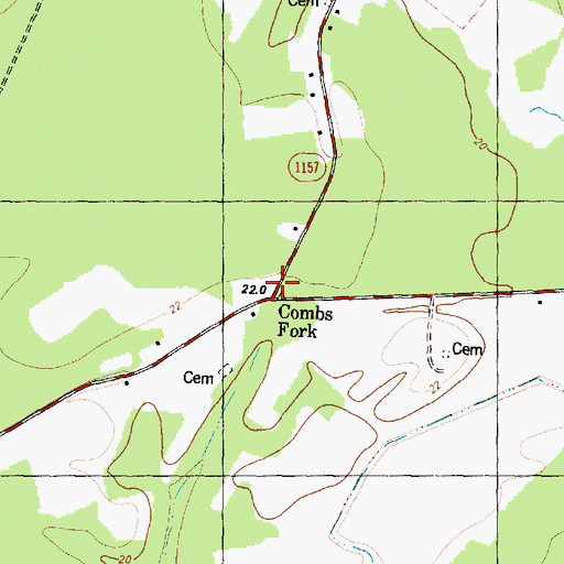 Topographic Map of Combs Fork, NC