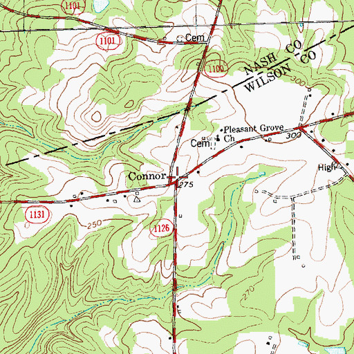 Topographic Map of Connor, NC