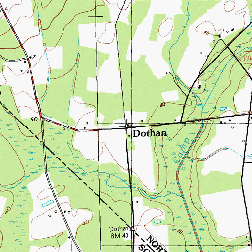 Topographic Map of Dothan, NC
