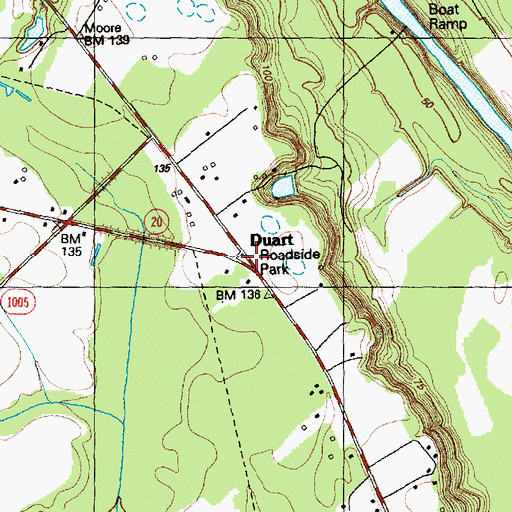 Topographic Map of Duart, NC