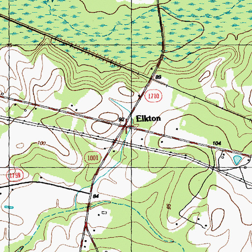 Topographic Map of Elkton, NC