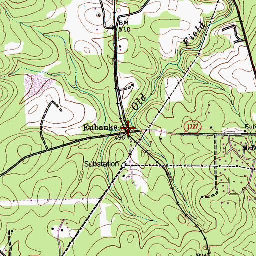 Topographic Map of Eubanks, NC