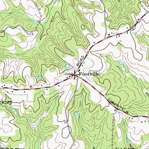 Topographic Map of Footville, NC