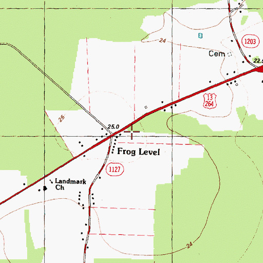 Topographic Map of Frog Level, NC