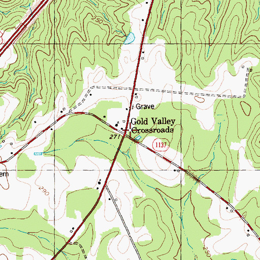Topographic Map of Gold Valley Crossroads, NC
