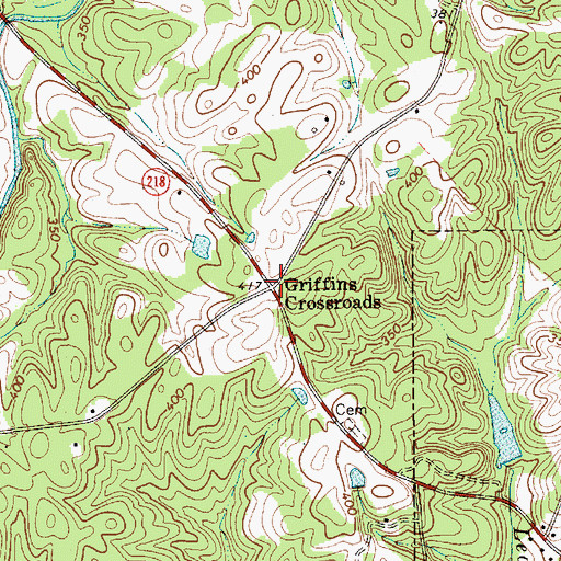 Topographic Map of Griffins Crossroads, NC
