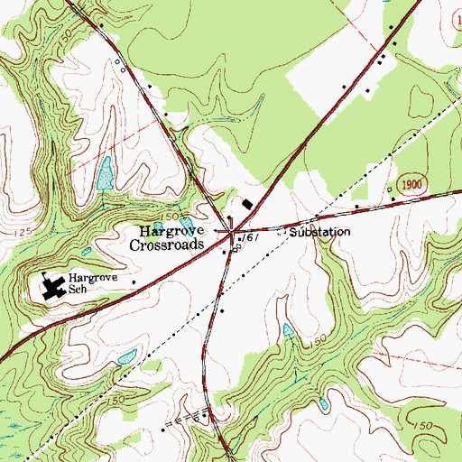 Topographic Map of Hargrove Crossroads, NC