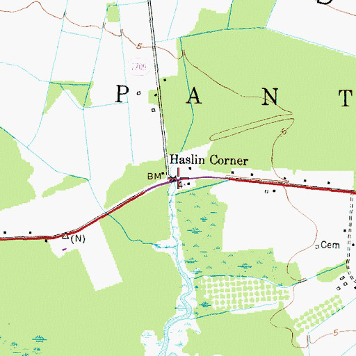 Topographic Map of Haslin Corner, NC