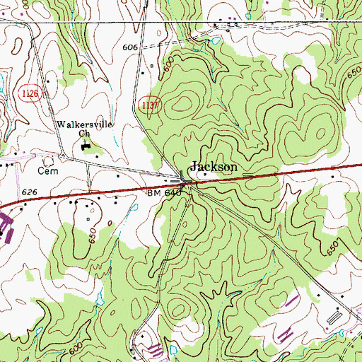 Topographic Map of Jackson, NC
