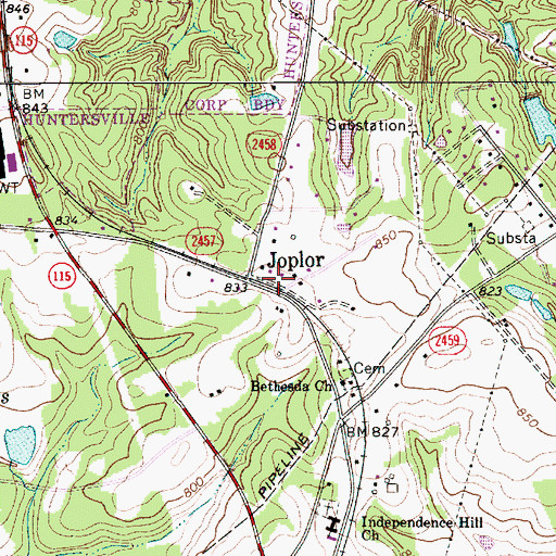 Topographic Map of Joplor, NC