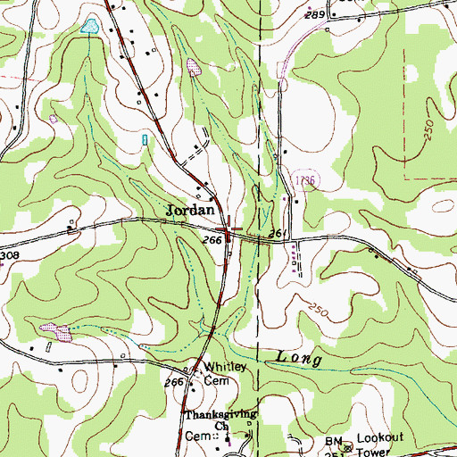 Topographic Map of Jordan, NC