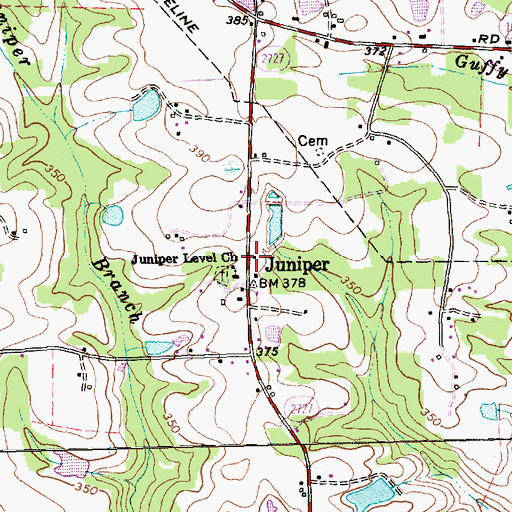 Topographic Map of Juniper, NC