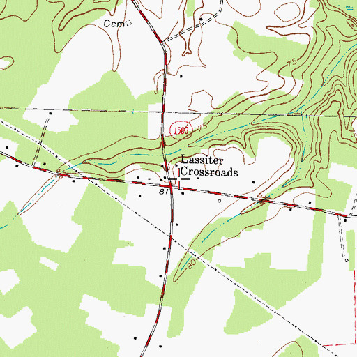 Topographic Map of Lassiter Crossroads, NC