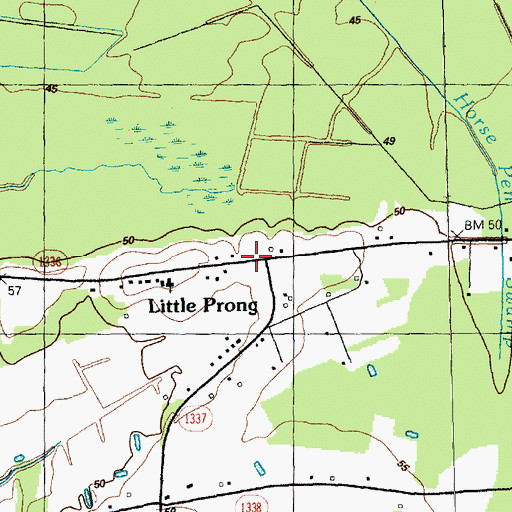 Topographic Map of Little Prong, NC