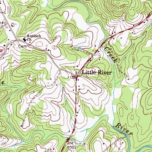 Topographic Map of Little River, NC