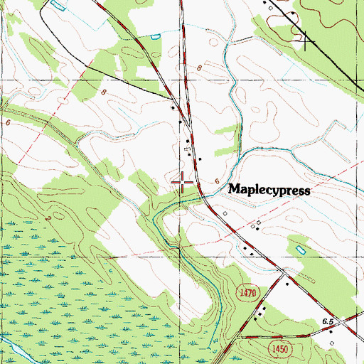 Topographic Map of Maplecypress, NC