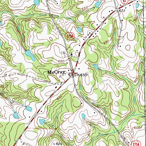 Topographic Map of McCray, NC