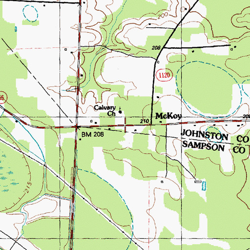 Topographic Map of McKoy, NC