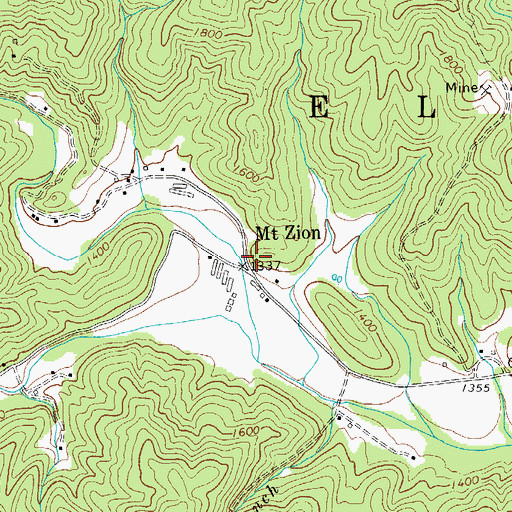 Topographic Map of Mount Zion, NC