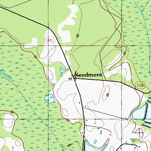 Topographic Map of Needmore, NC