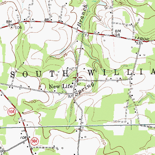 Topographic Map of New Life, NC