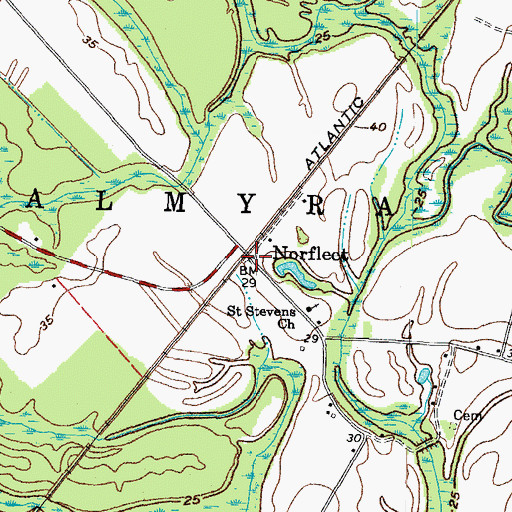 Topographic Map of Norfleet, NC