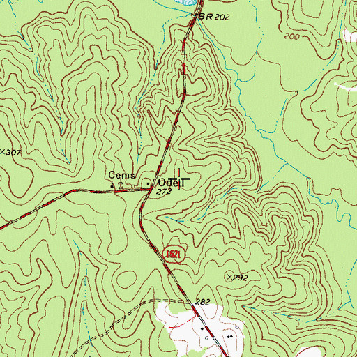 Topographic Map of Odell, NC