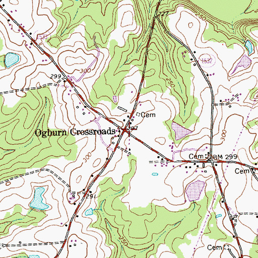 Topographic Map of Ogburn Crossroads, NC