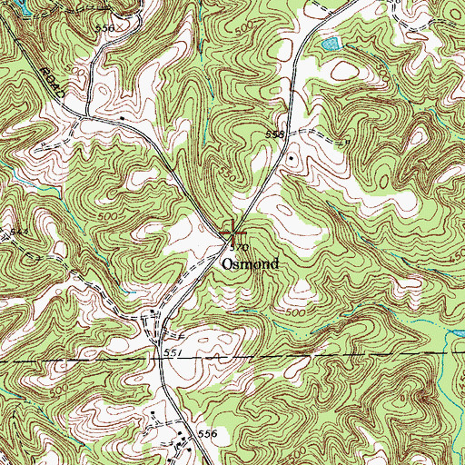 Topographic Map of Osmond, NC