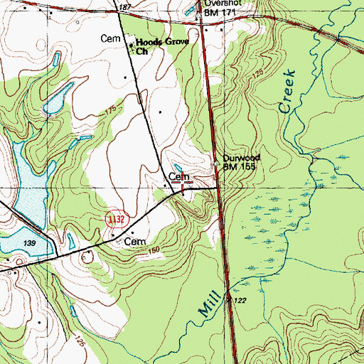 Topographic Map of Overshot, NC