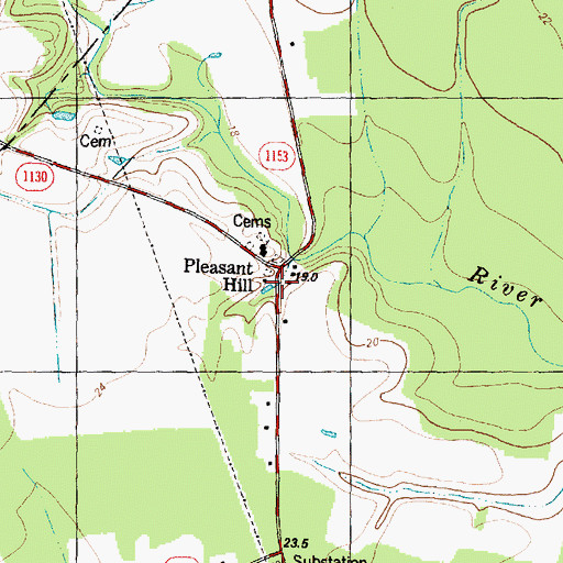 Topographic Map of Pleasant Hill, NC