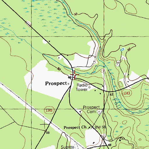 Topographic Map of Prospect, NC