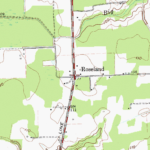 Topographic Map of Roseland, NC