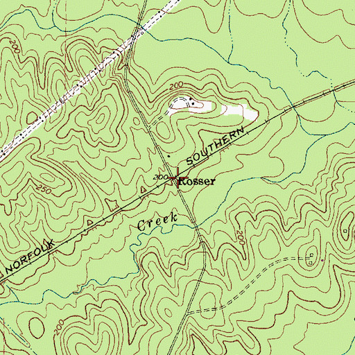 Topographic Map of Rosser, NC