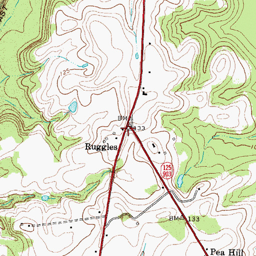 Topographic Map of Ruggles, NC