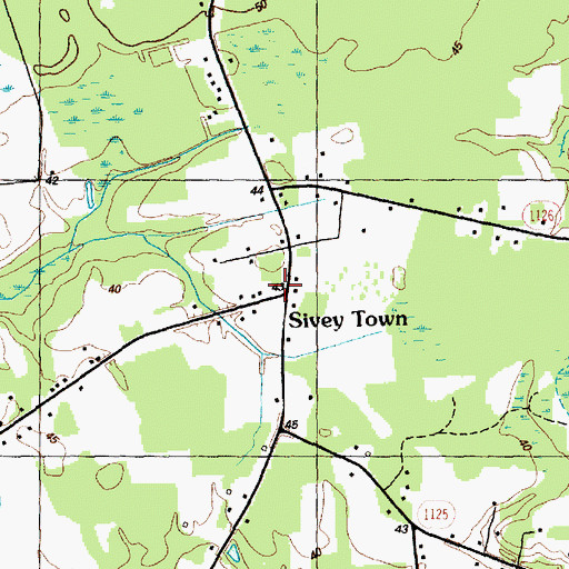 Topographic Map of Sivey Town, NC