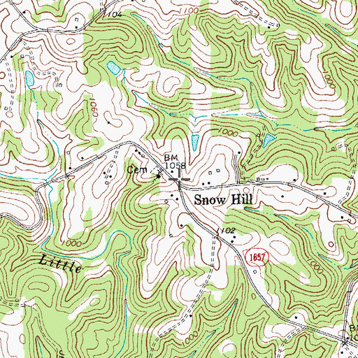 Topographic Map of Snow Hill, NC