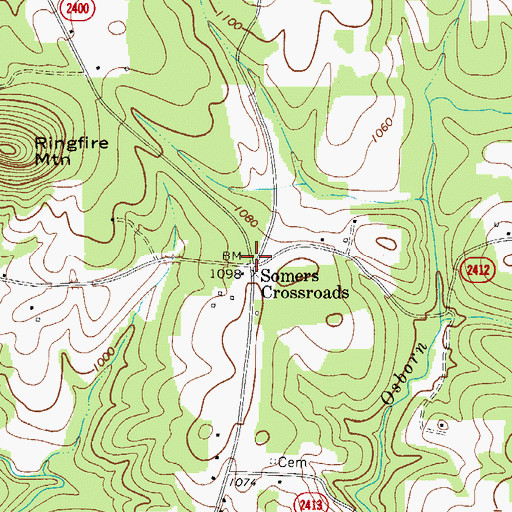 Topographic Map of Somers Crossroads, NC