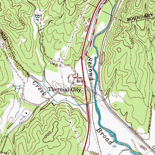 Topographic Map of Thermal City, NC
