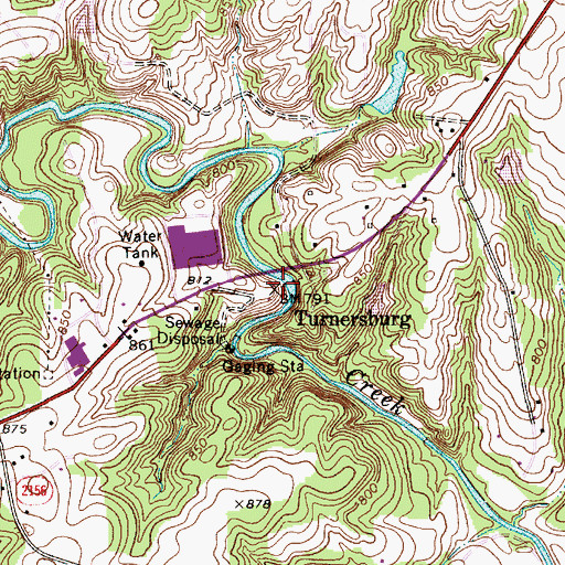 Topographic Map of Turnersburg, NC